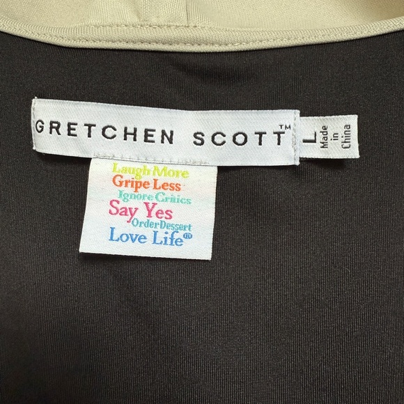 GRETCHEN SCOTT Ruffle Neck Sleeveless Jersey Top Size Large - Picture 5 of 5